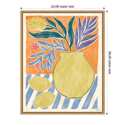 Amanti Art Cyprus and Lemon Still Life IV by Janelle Penner Framed Canvas Wall Art Print, 23" x 28" (A42677521102)