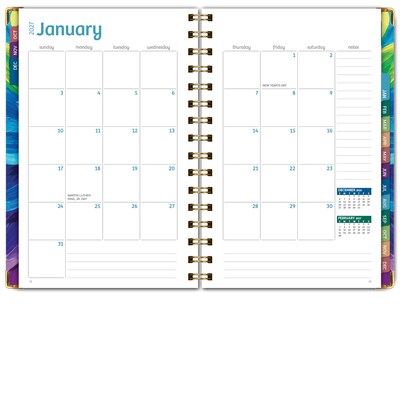 2027 Excello Brands 6" x 8" Weekly & Monthly Standard Planner, Paperboard Cover, Rainbow Petals (FSHN-CY27-58-41)