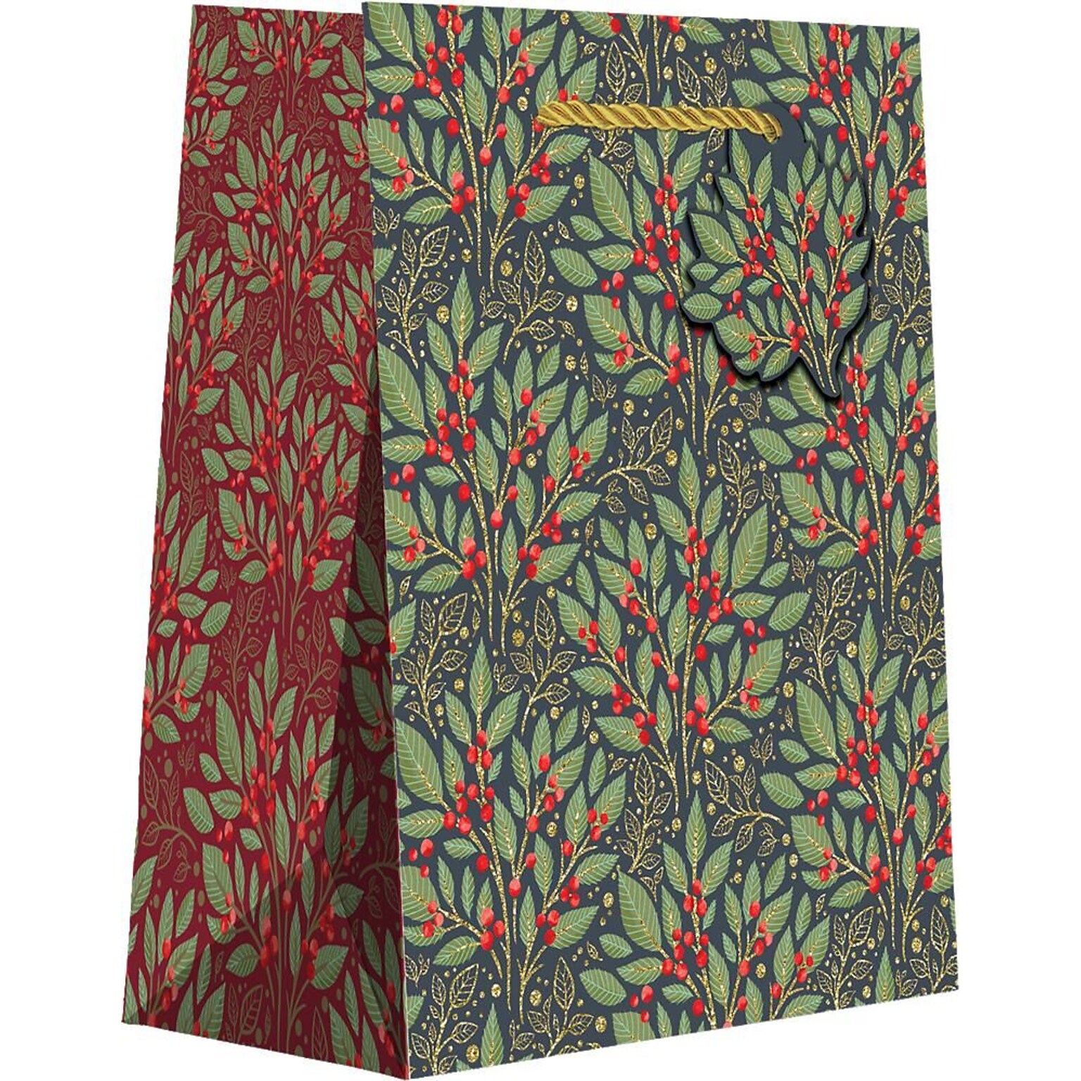 JAM Paper Holly Tapestry Medium Gift Bags, 120/pack (526BXMT6341)
