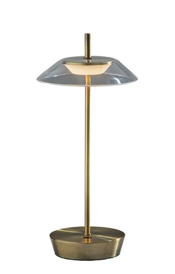Adesso ADS360 Ako 12H LED Table Lamp, Antique Brass/Clear Acrylic (AD9206-21)