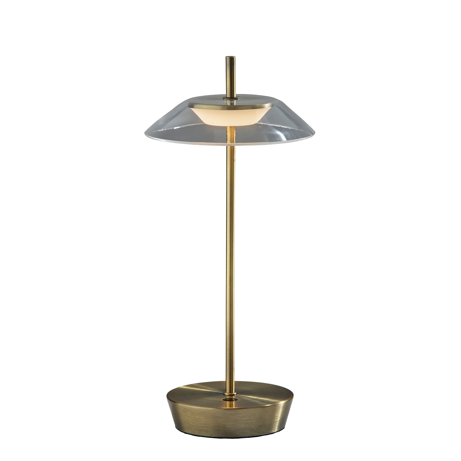 Adesso ADS360 Ako 12H LED Table Lamp, Antique Brass/Clear Acrylic (AD9206-21)
