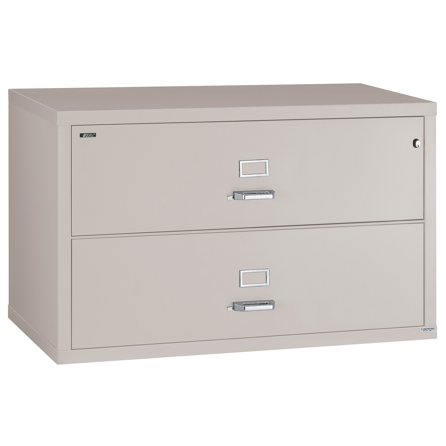 Quill Brand® 44 2-Drawer Fire Resistant Lateral File Cabinet with Lock, Letter/Legal, Platinum (Q442LATPL)