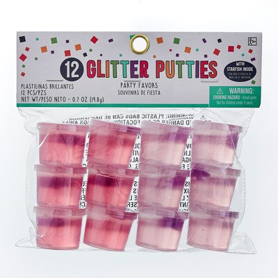 Party City Glitter Mermaid Putty with Toy, Assorted Colors, 12/Pack (AM3902411-NS)