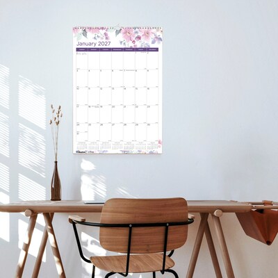 2027 Blueline Colorful Passion Floral 12" x 17" Monthly Wall Calendar (C173126-27)