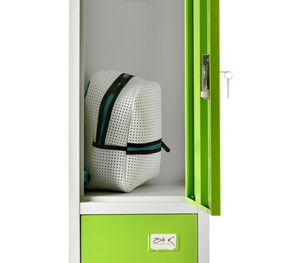 AdirOffice 72'' 3-Tier Key Lock Green Steel Storage Locker (629-203-GRN)