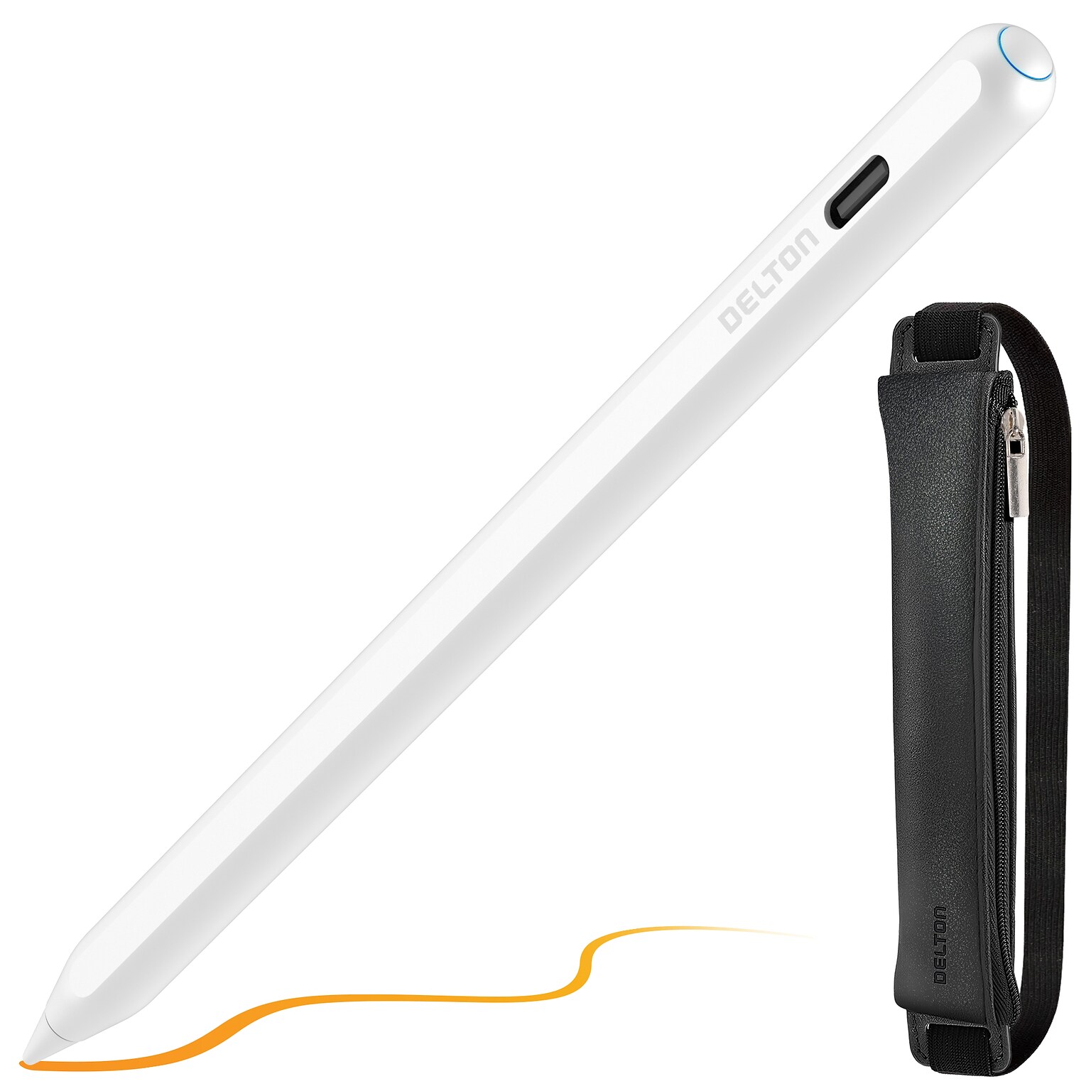 Delton AP7 Stylus Pen for iPad, Wireless Magnetic Charging, White (DAP7)