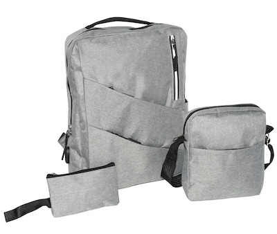 Club Rochelier 3-Piece Laptop Backpack Set, Large, Grey (CBM9010013_GREY)