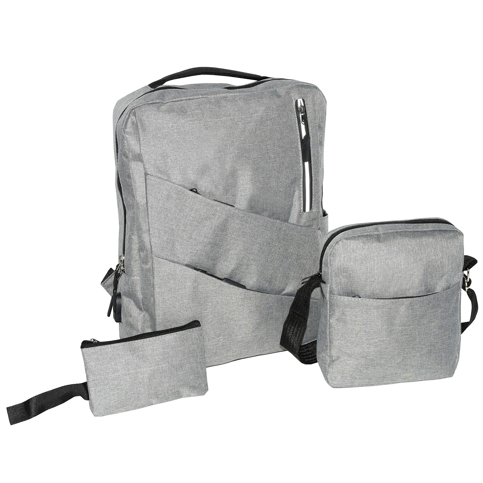Club Rochelier 3-Piece Laptop Backpack Set, Large, Grey (CBM9010013_GREY)