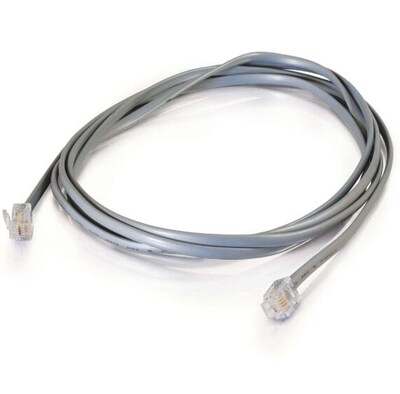 C2G 14' RJ11 Modular Telephone Cable, Male to Male, Silver (09590)