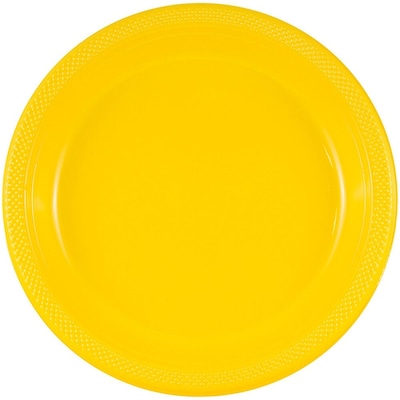 JAM Paper 7 Plastic Plates, Yellow, 80/Pack (255321940g)