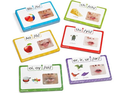 hand2mind 3D Sound and Phonics Flash Cards, 47/Pack (94474)