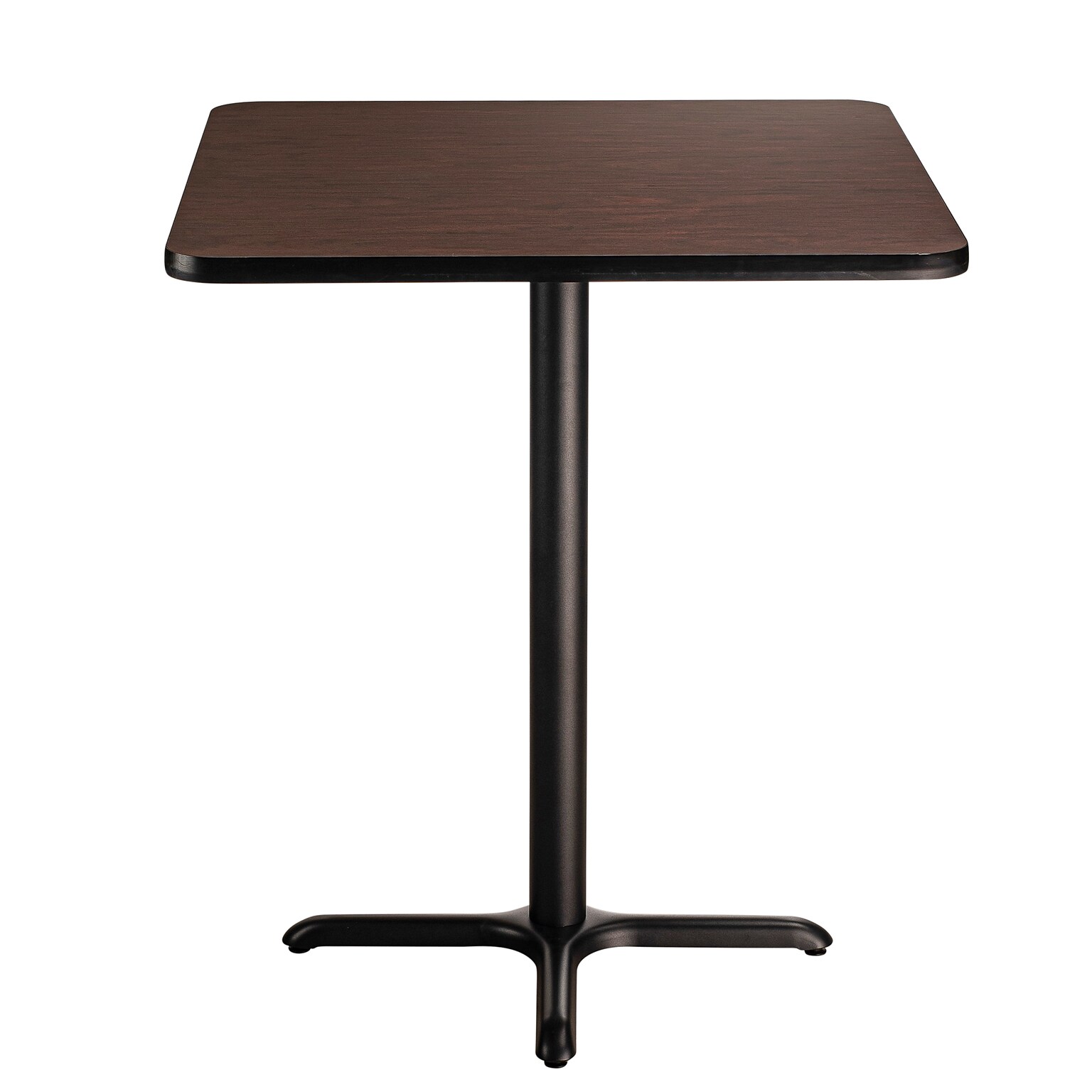NPS CT Series 36 Square 30 Height Cafe Table, X Base, Black Frame/Mahogany Top (CT33636XDPBTMMY)