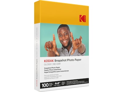 Kodak Snapshot Glossy Photo Paper, 4 x 6, 100 Sheets/Pack (41305)