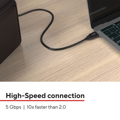 Staples TECH 6 ft. USB-A to USB-A Cable, Male to Male, Black (ST62442)