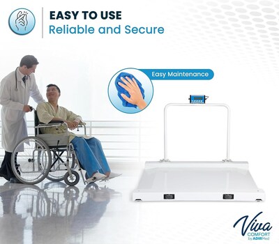 Viva Comfort ME904 Wheelchair Scale, White, 1100 lbs. Capacity, White (ADI904-03-MK)