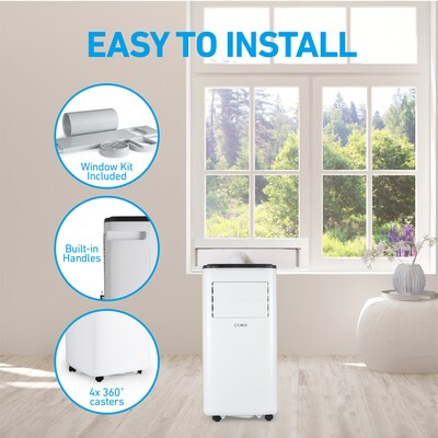 Coby 115-Volt 9,000 BTU (6,500 BTU DOE) Portable Air Conditioner, with Remote, White (CBPAC650)