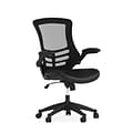 Flash Furniture Kelista Ergonomic LeatherSoft/Mesh Swivel Mid-Back Task Office Chair, Black (BLX5MLE