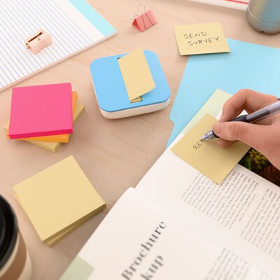 Staples Recycled Pop-up Notes, 3" x 3", Sunshine Collection, 100 Sheet/Pad, 36 Pads/Pack (S-33YRP36)