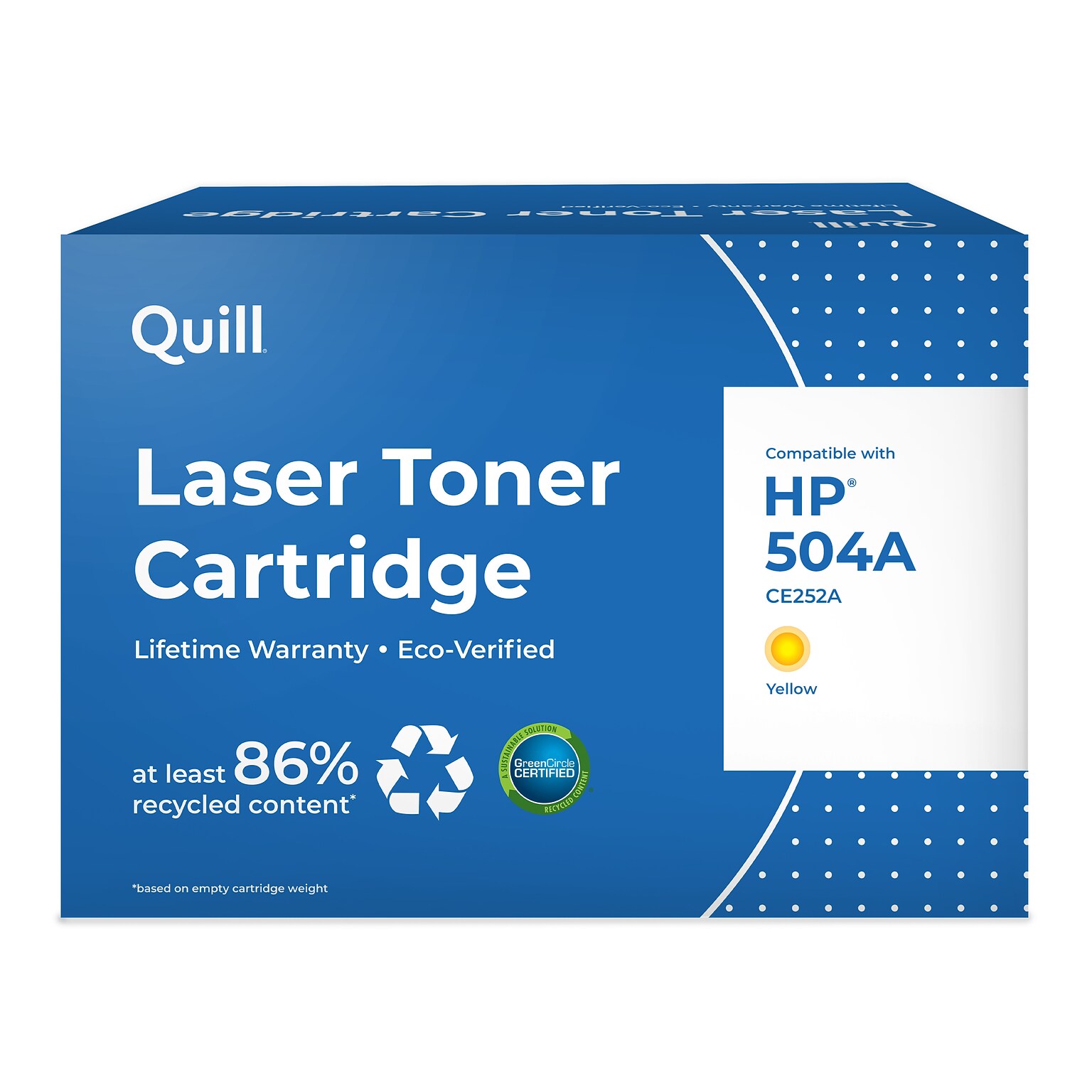 Quill Brand Remanufactured HP 504A (CE252A) Yellow Laser Toner Cartridge (100% Satisfaction Guaranteed)