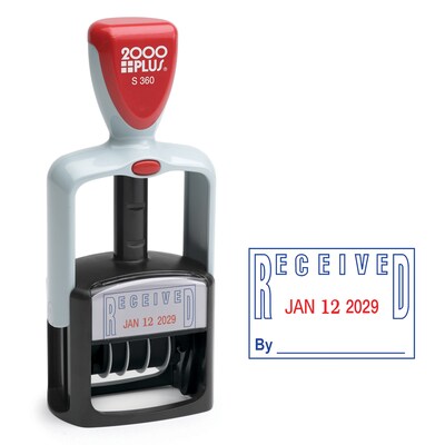 2000 PLUS Self-Inking "RECEIVED" Message Stamp, Red and Blue Ink (011034)