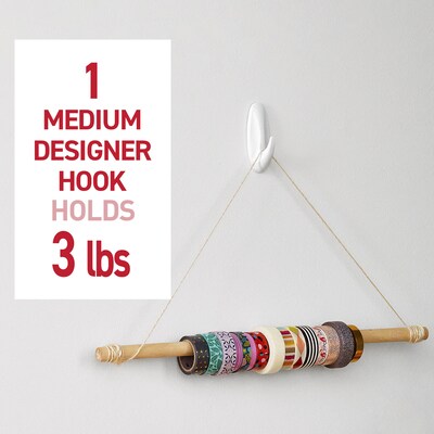 Command Medium Decorative Hooks, 3 lb., White, 6/Pack (17081-6ES)