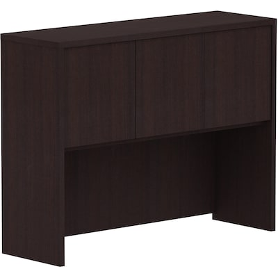 Lorell Essentials Series 48W Stack-on Hutch with Doors, Espresso (LLR18271)