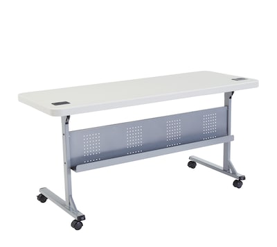 NPS Flip-N-Store Training Table, 24 x 60, Speckled Gray  (BPFT24601)