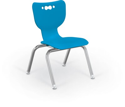 MooreCo 12 Hierarchy Student Chair with 4 Legs, Blue/Chrome Base (703673595308)