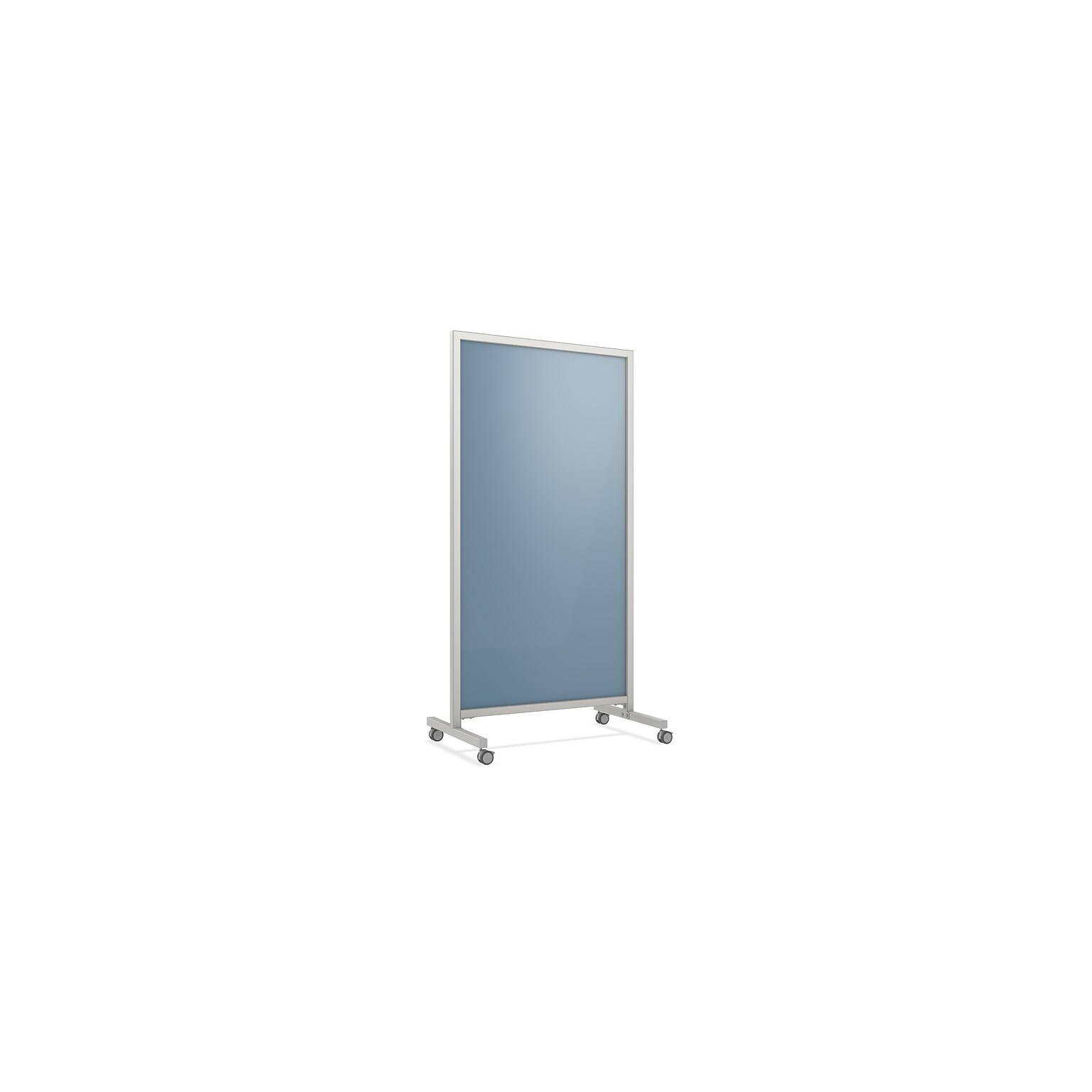 Ghent EZ Magnetic Glass Mobile Dry-Erase Whiteboard, Aluminum Frame, 75H x 38W (EZ1MA7538DM)