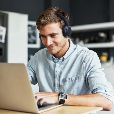 JVC Wireless On-Ear Foldable Headphones, Bluetooth, Blue (JVCHAS36WA)