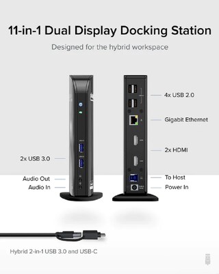 Plugable USB-C Dual HDMI Universal Docking Station (UD-3900C)