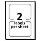 Avery Laser/Inkjet Name Badge Labels, 2 1/3" x 3 3/8", White/Blue, 2 Labels/Sheet, 20 Sheets/Pack (05151)