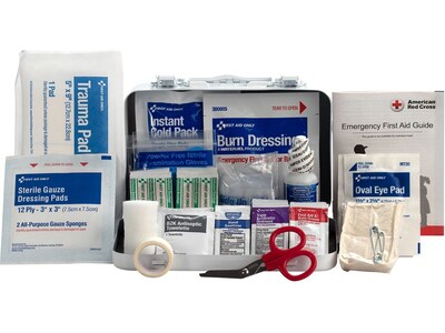 First Aid Only Metal First Aid Kit, ANSI 2021 Class A, 10 People, 76 Pieces (91323)