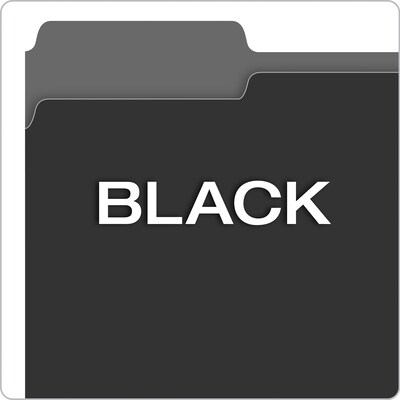 Pendaflex Interior Recycled File Folder, Straight Cut, Assorted, Letter Size, Black, 100/Box (4210 1/3 BLA)