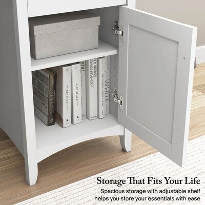 Bush Furniture Salinas 60" L-Shaped Desk, Shiplap Gray/Pure White (SAD160G2W-03)