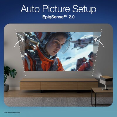 Epson Lifestudio Flex Plus Wireless 4K PRO-UHD Portable Lifestyle Projector, Black (V11HB76620)