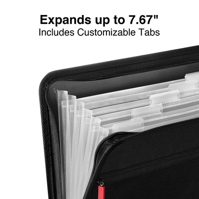 TRU RED Accordion File, 7-Pocket, Letter Size, Black (TR51818)