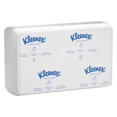 Kleenex Recycled C-Fold Paper Towels, 1-Ply, 150 Sheets/Pack, 16 Packs/Carton (01500)