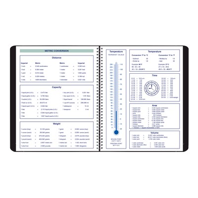 2025 Blueline Plan & Link 7.25" x 9.25" Monthly Planner, Faux Leather Cover, Black (C1200.81T)