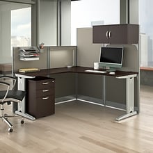 Bush Business Furniture Office in an Hour 65W L Shaped Cubicle Desk with Storage and Organizers, Moc