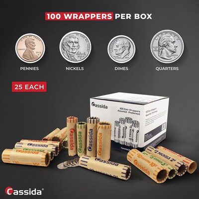 Cassida Coin Roll Wrappers, Multicolored (A-CWAP)