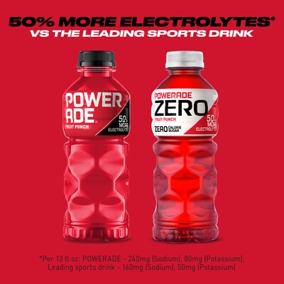 Powerade Fruit Punch Sports Drink, 20 oz., 24 Bottles/Carton (00049000003710)