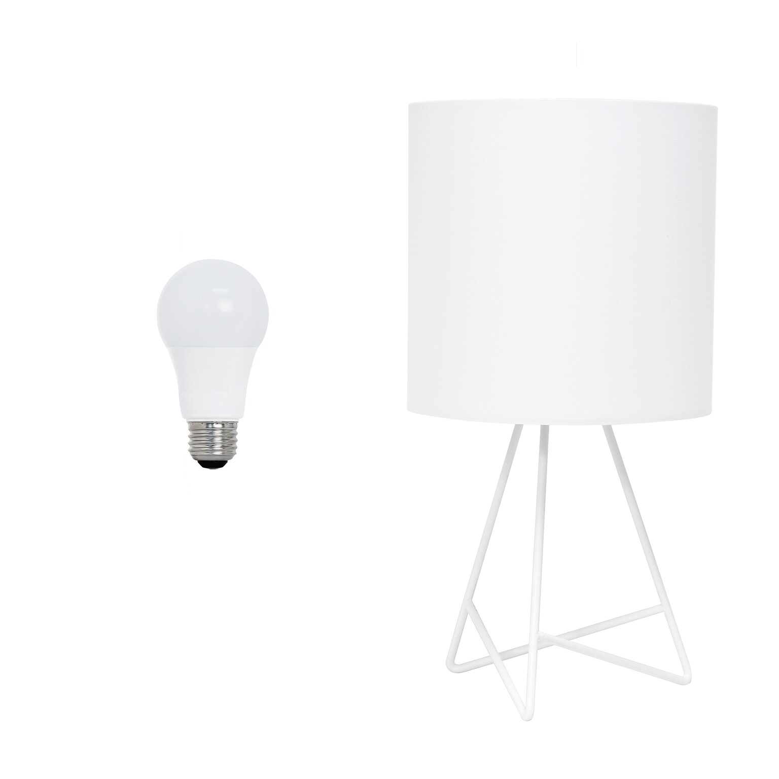 Creekwood Home Glamora 14 LED Table Lamp, White (CWT-2029-WO-LB)