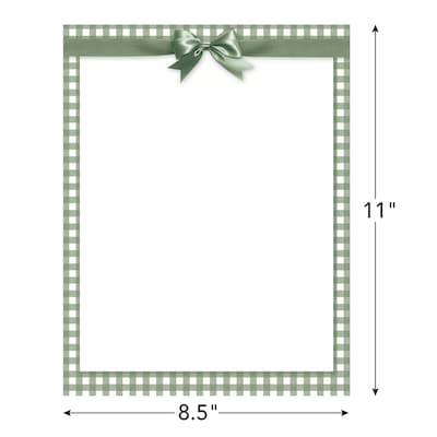 Great Papers Sage Green Bow Everyday Letterhead, Multicolored, 50 Sheets/Pack (2025008)