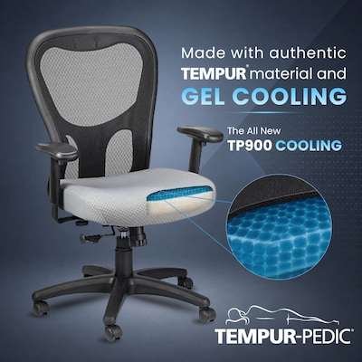 Tempur-Pedic Ergonomic Fabric/Mesh Swivel Task Chair, Grey/Black (TP9000-C-GRY)
