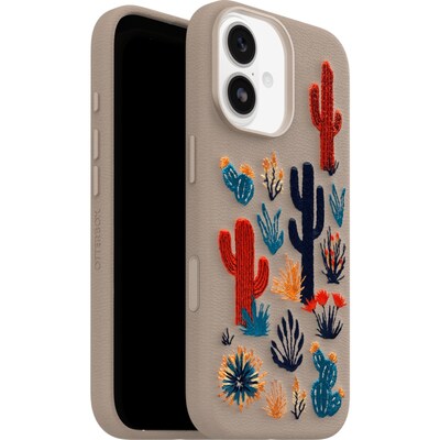 OtterBox Symmetry Series MagSafe Phone Case for Apple iPhone 17, Shock Absorbing, Cactus Garden (Grey) (77-98748)