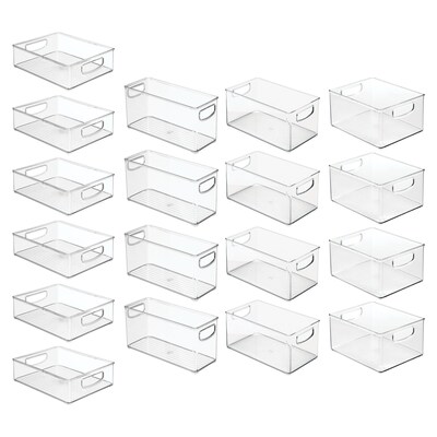 iDESIGN Assorted Stackable Plastic Storage Bin, 18/Set (07071S)