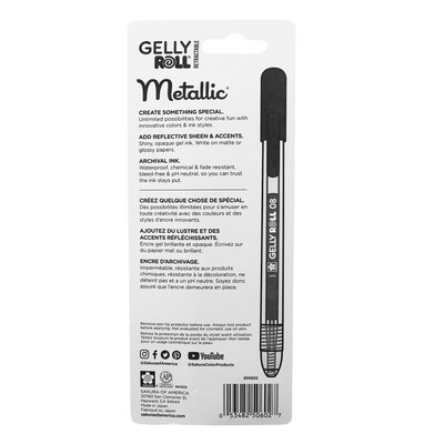 Sakura Metallic Retractable Pen, Liquid Ink, Assorted Ink, 3/Bundle (SAK50602-3)