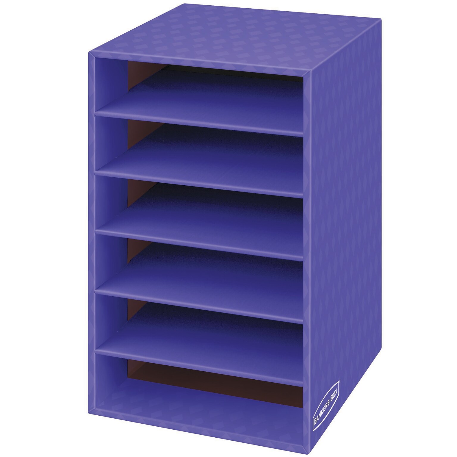 Bankers Box Corrugated 6-Shelf Storage Organizer, 18H x 12W x 13 1/4D, Purple (3381201)