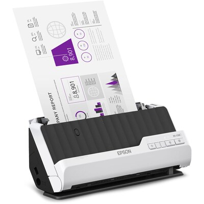Epson DS-C330 Compact  USB Duplex Document Scanner, Black, White (B11B272201)